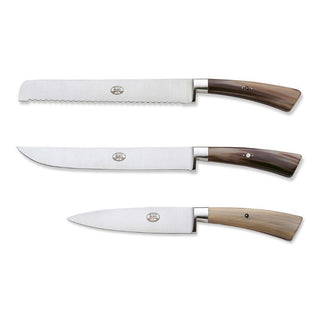 Coltellerie Berti Forgiati su misura 3 forged knives 4130 whole ox horn Buy now on Shopdecor
