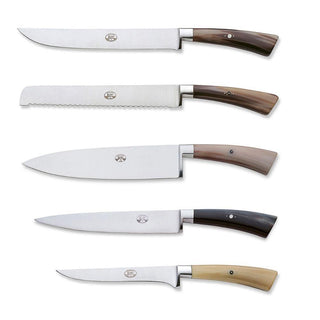 Coltellerie Berti Forgiati su misura 5 forged knives 4125 whole ox horn Buy now on Shopdecor