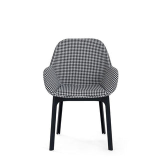 Kartell Clap armchair in houndstooth fabric with black structure Buy now on Shopdecor