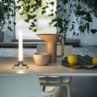Kartell Goodnight portable table lamp LED for outdoor use glossy chrome Buy now on Shopdecor