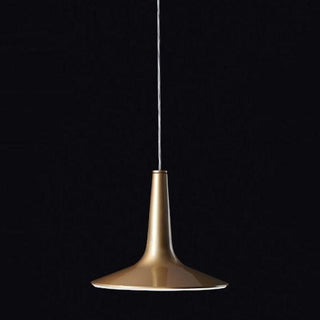 OLuce Kin 479 LED suspension lamp satin gold diam 30 cm. Buy now on Shopdecor