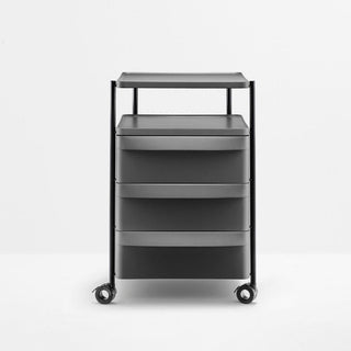 Pedrali Boxie BXH 3C chest of drawers with 3 drawers, 1 shelf and wheels black Buy now on Shopdecor