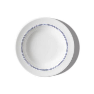 Schönhuber Franchi Shabbychic Soup Plate white - grid border blue Buy now on Shopdecor