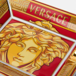 Versace meets Rosenthal Medusa Amplified Golden Coin ashtray 13 cm. Buy now on Shopdecor
