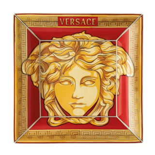 Versace meets Rosenthal Medusa Amplified Golden Coin dish 28x28 cm. Buy now on Shopdecor