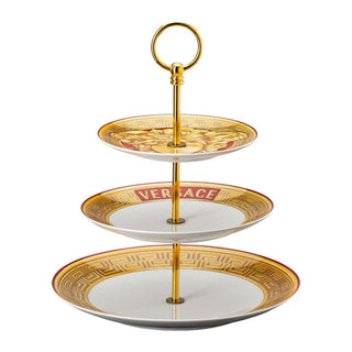 Versace meets Rosenthal Medusa Amplified Golden Coin etagere Buy now on Shopdecor