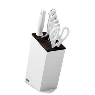 Wusthof Classic White knife block with 6 items Santoku version Buy now on Shopdecor